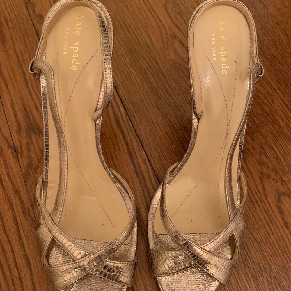 Kate Spade gold strappy heels